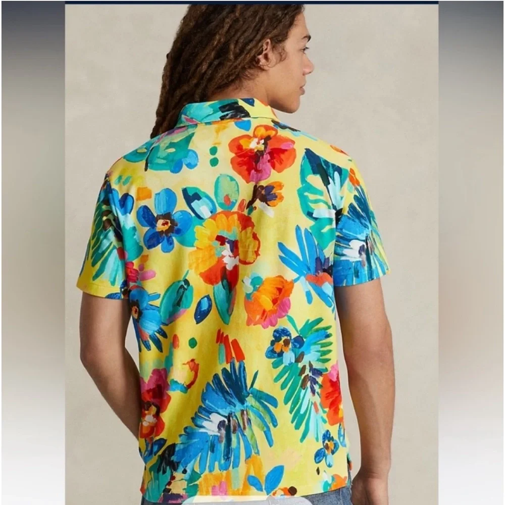NWT Polo Ralph Lauren Classic Fit Floral Mesh Polo Shirt